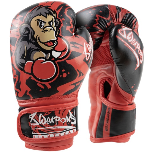8Weapons Boxing Gloves Joe Kids, Black-Red
