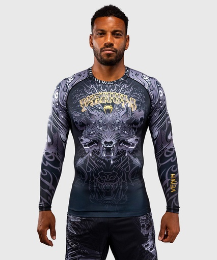 Venum Rash Guard Wolf Atak, Black-Grey