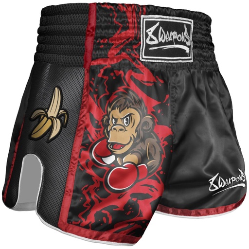 8Weapons Muay Thai Shorts Joe Kids, Schwarz-Rot
