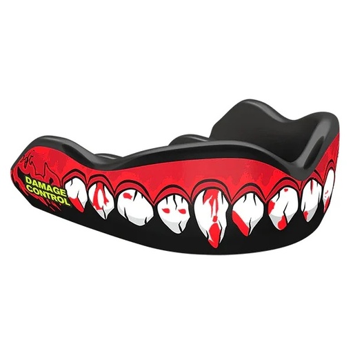 [DC-HI-10011-SR-S-R] Damage Control Mouthguard High Impact Bleeding Fangs, Black-Red