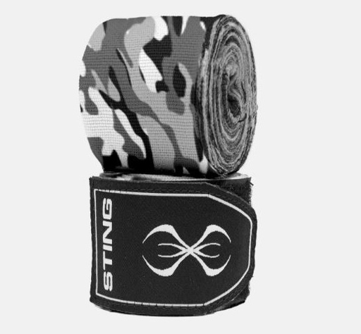 [STBBA-CAM-450] Sting Boxbandagen 4,5m Halbelastisch, Camo Grau