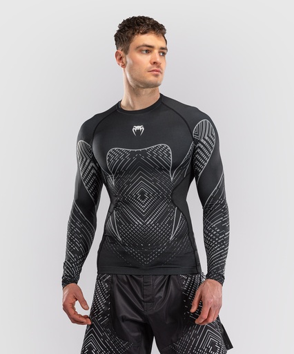 Venum Rash Guard Midnight Fury, Black-Silver