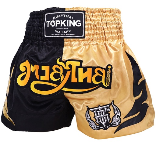 Top King Muay Thai Shorts TKTBS-250, Black-Gold