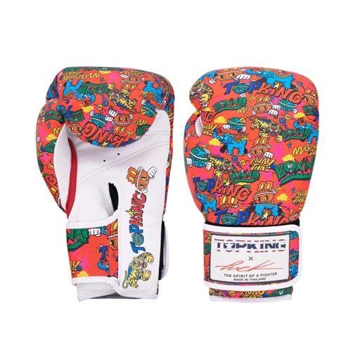 Top King Boxing Gloves X Puck, Red