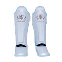 Top King Shin Guards Pro Leather, Silver