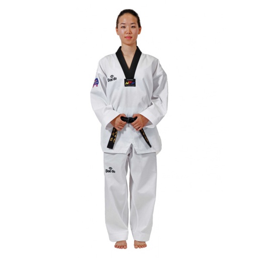 [TA3020-200-S-W] Daedo Taekwondo Anzug Poomsae Extra TA3020 Größe 200cm, Weiß