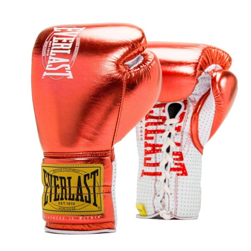 Everlast Boxing Gloves 1910 Pro Fight Laces, Red