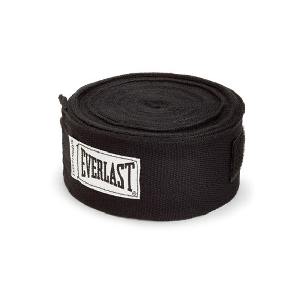 SALE 323 Everlast Boxbandagen 4,5m Halbelastisch, Schwarz